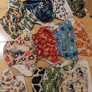Lot of 16 cloth diaper covers